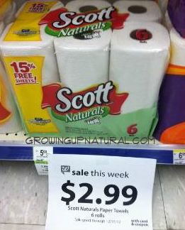 Scott Natural Paper Towels for 29¢ Per Roll at Walgreens