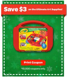 New Crayola Ultimate Arts Supplies Case Printable Coupon + Target Deal