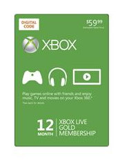 Microsoft Xbox LIVE 12 Month Gold Membership (Digital Code) for $39.99