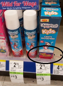 Aquafresh Fresh and Fruity Kid’s Toothpaste for 50¢ at Walgreens