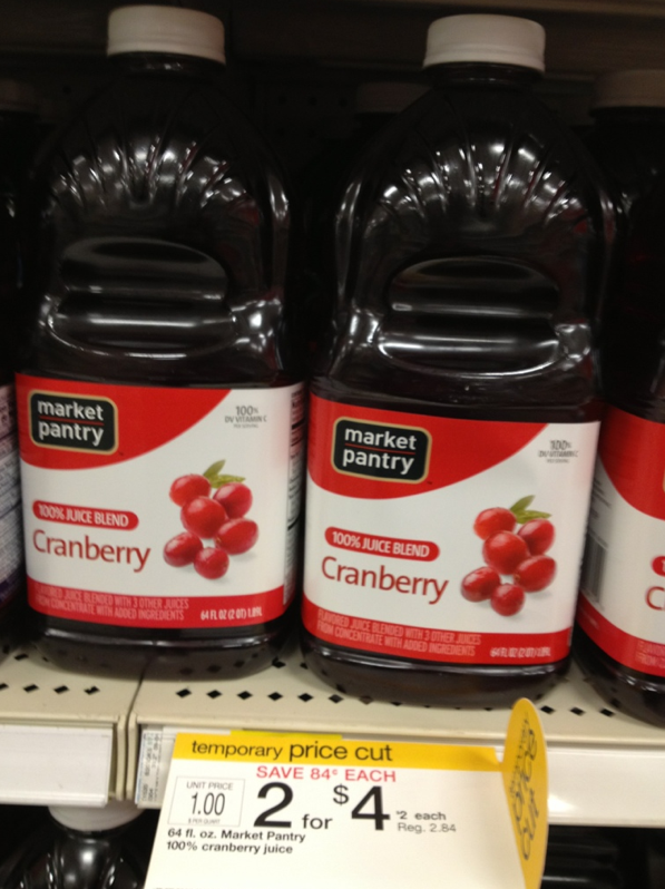 Target: Market Pantry Cranberry Juice only $1.50 per Bottle
