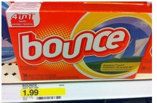 Bounce Dryer Sheets 49¢ at Target
