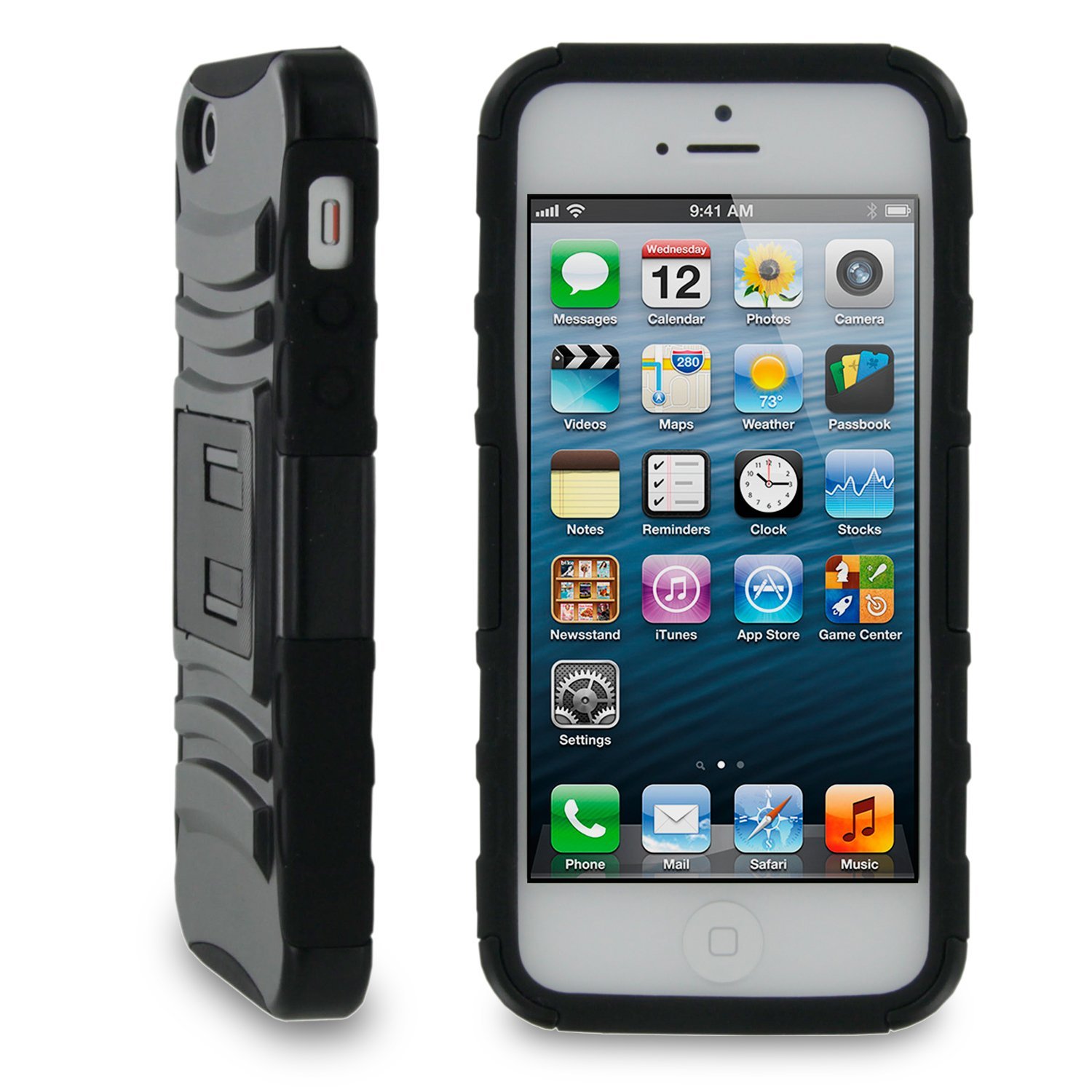 iPhone Hybrid Armor (Black) Case with Holster and Stand for $8.99