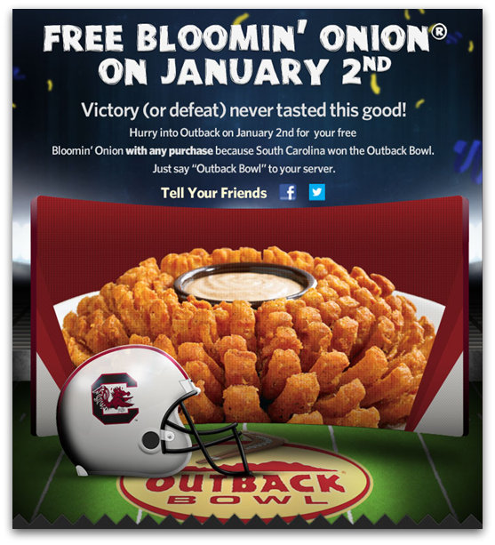 Outback Steakhouse Free Bloomin Onion On January 2nd Olive Garden Kids Eat Free Coupon