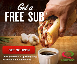 New Quizno Printable Coupons | FREE Sub and More