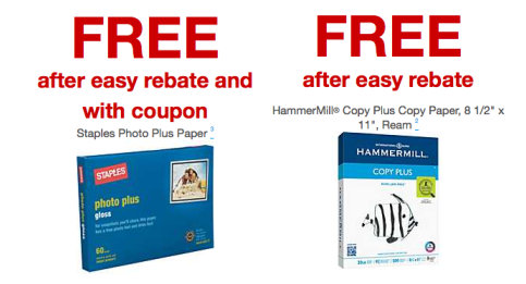 Staples: FREE HammerMill Plus Copy Paper and FREE Staples Photo Plus Paper
