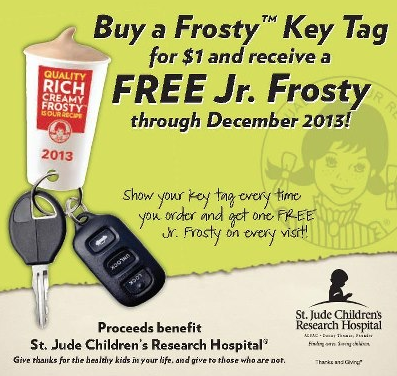 Possibly FREE Junior Frosty Key Tag With Charity Donation