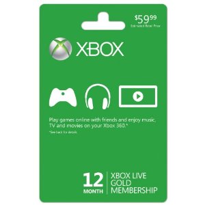 Xbox 360 Live Subscription Gold Card $34.99 Shipped