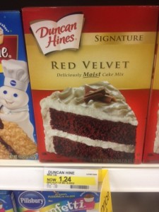 Duncan Hines Signature Red Velvet Cake Mix Coupon + Walmart and Target Scenarios