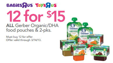 Gerber Organic Baby Food Deal at ToysRUs and BabiesRUs