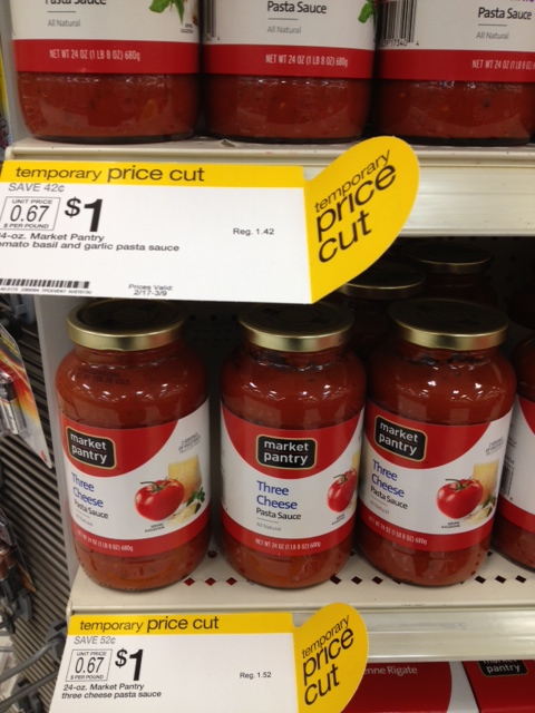 Target: Market Pantry Pasta Sauce for 25¢! (Maybe even FREE)