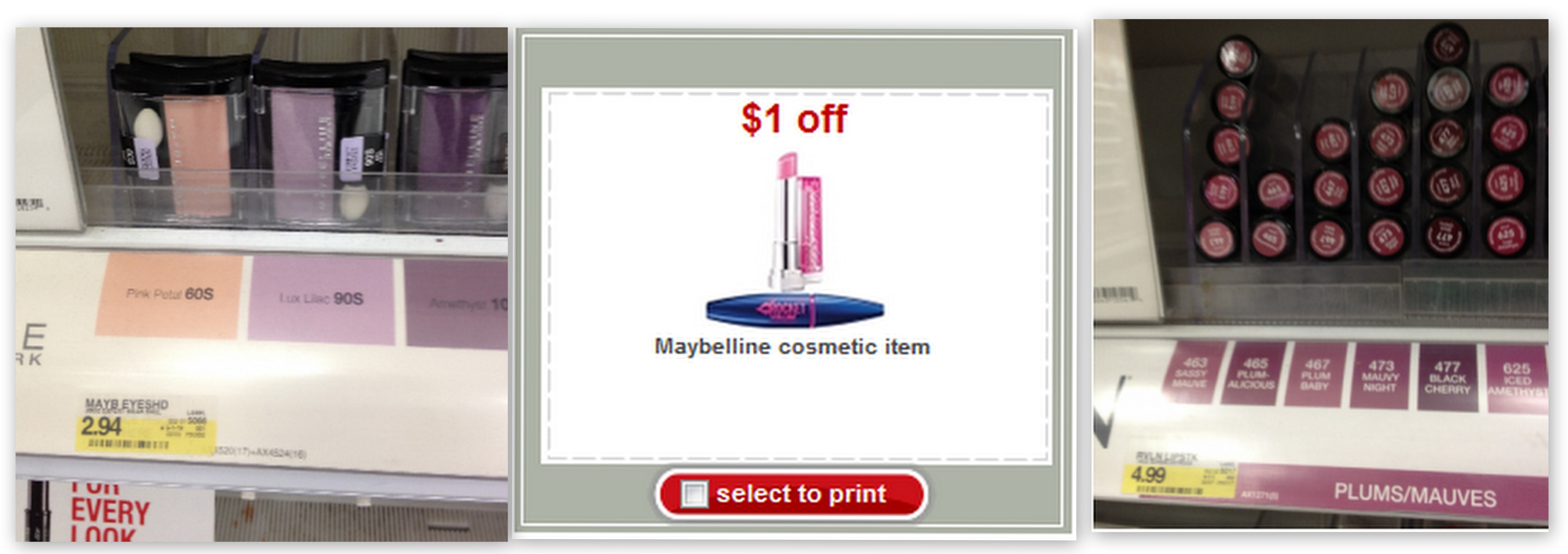 Maybelline Cosmetic Printable Coupons + Target Deals