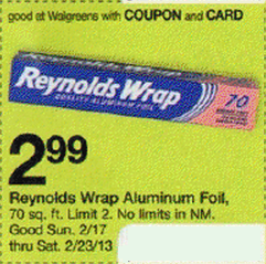 Reynolds Wrap Aluminum Foil Walgreens Deal Starting 2/17