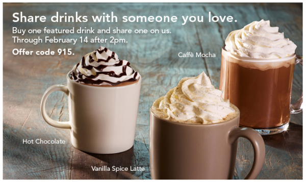 Starbucks: Two Drinks For The Price of One Printable Coupon