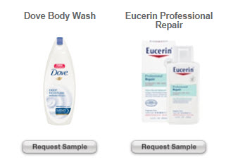 Free Samples of Dove Body Wash and Eucerin Skin Care