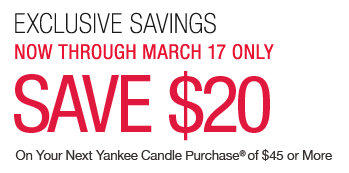 New Yankee Candle $20 Off $45 Purchase Coupon