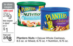 New Planters Nuts Printable Coupons + Walgreens Deal