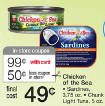 Walgreens: Chicken of the Sea Tuna just 49 Cents per Can