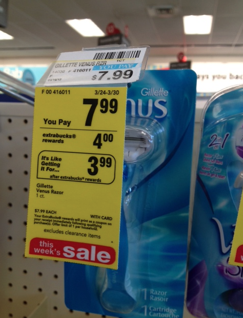 CVS: Gillette Venus Razor for $2