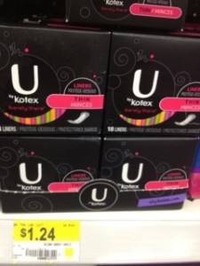 $2/1 U by Kotex Product Printable Coupon =  Free Pantiliners at Walmart