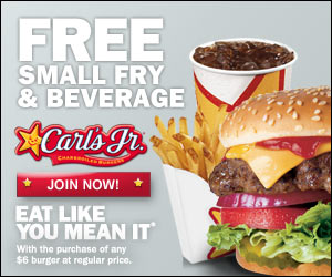 Carl’s Jr: FREE Smally Fry and Drink With Purchase