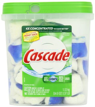 Cascade ActionPacs Dishwasher Detergent Fresh Scent 85 Count for $14.19 Shipped (17 cents each)