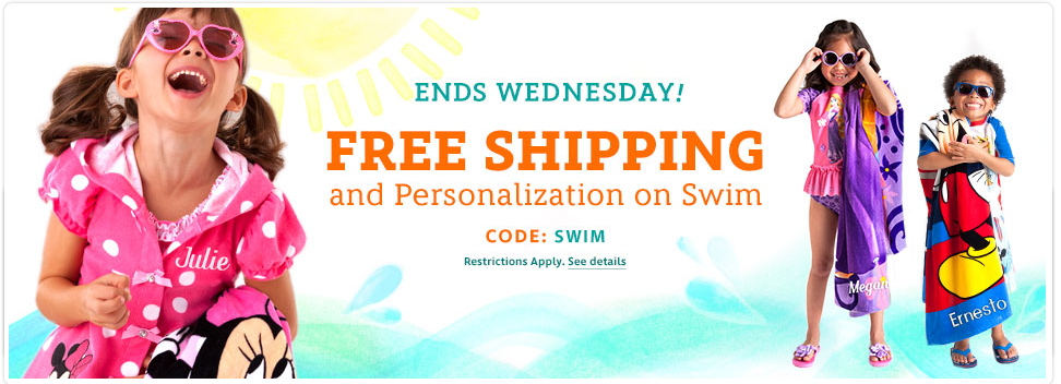 DisneyStore: FREE Personalization and FREE Shipping on Swim Products