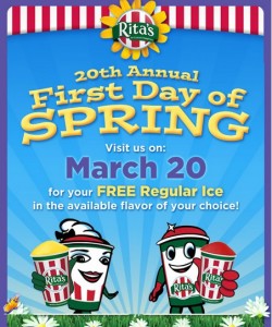 Free Italian’s Ice at Rita’s on 3/20