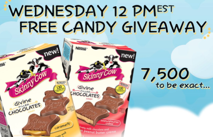Skinny Cow Divine Filled Chocolate Candy at 12PM EST on Wednesday March 13th