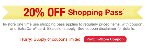 CVS Coupon for 20% off Regular Item Purchase