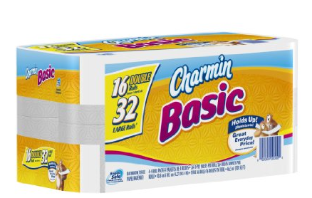 32 Rolls of Charmin Basic Toilet Paper for $9.93