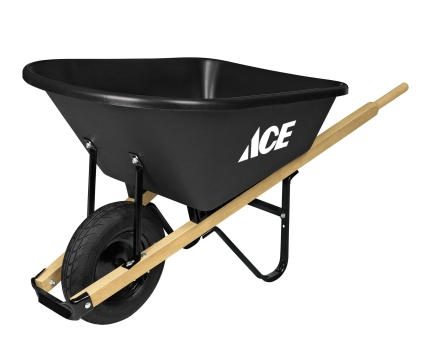Ace Black 6 Cu. Ft. Poly Wheelbarrow for $39.99