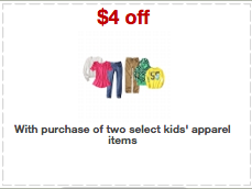 Target: $4 off Two Kids Apparel Purchase Coupon + Deals