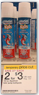 Aquafresh Kid’s Toothpaste for 75¢ at Target