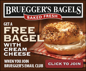 FREE Bagel and Cream Cheese from Bruegger’s Bagels