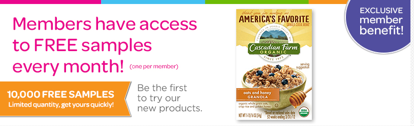 Box Top Members: FREE Sample of Cascadian Farm Granola Cereal