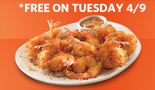 FREE Coconut Shrimp with any purchase at Outback Steakhouse on 4/9 (Today Only)