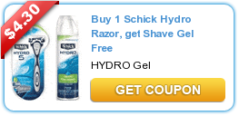 Buy one Get One Free Schick Hydro Product Printable Coupon