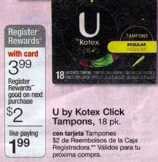 FREE U By Kotex Click Tampons at Walgreens Starting 4/14 (Print Now)
