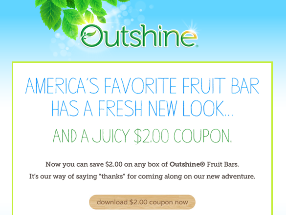 New $2 Off One Outshine Fruit Bars Printable Coupon