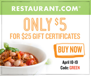 Restaurant.com: $25 Gift Certificate for $5