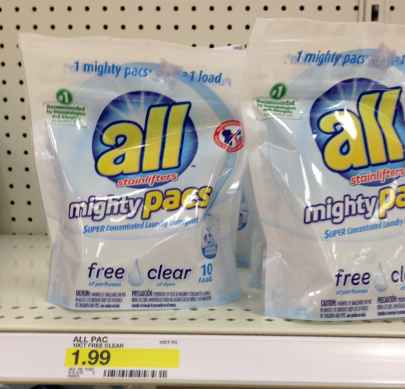 All Laundry Detergent Mighty Pacs Just 99¢ at Target
