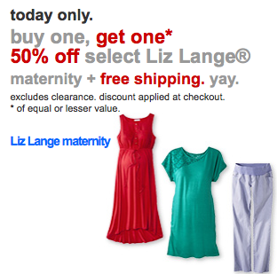 Target: Buy One Get One Half Off Liz Lange Maternity Plus Other Apparel Deals