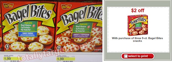 Target: Bagel Bites only 66¢ With Coupon Stack