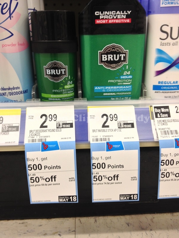 FREE Brut Deodorant at Walgreens