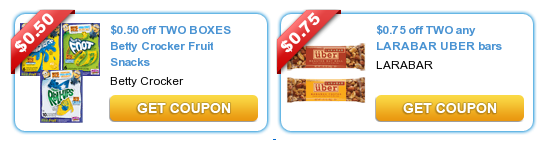 Printable Coupons: Betty Crocker, Larabar, Green Giant, Planters, General Mills and More