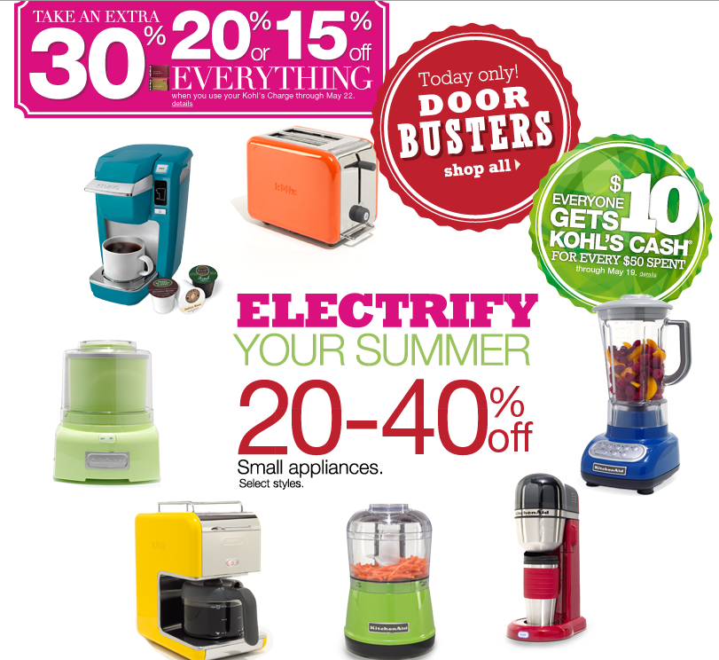 Kohl’s One Day Doorbuster Sale + Extra 20% Off and Kohls Cash