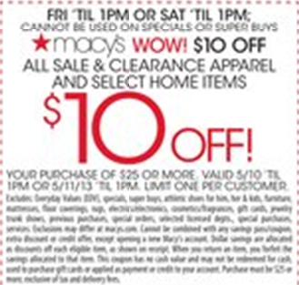 Macy’s Wow Pass | Save $10 off $25 Purchase