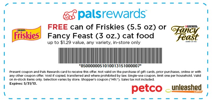 Petco: FREE Can of Friskies or Fancy Feast Cat Food Petco: FREE Can of Friskies or Fancy Feast Cat Food