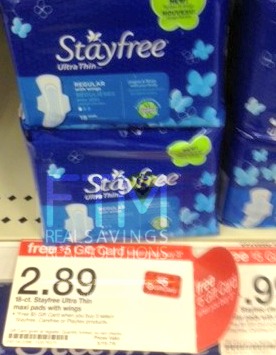 Stayfree Product Printable Coupon + Target Gift Card Deal